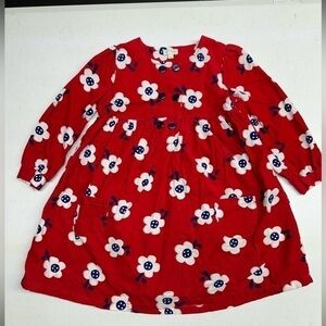 Le Top Red with White Flowers Dress | Size 3t